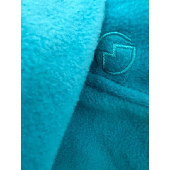 Magellan Girl's Turquoise Blue Fleece Zip-Up Jacket with Hood - Picture 4 of 5